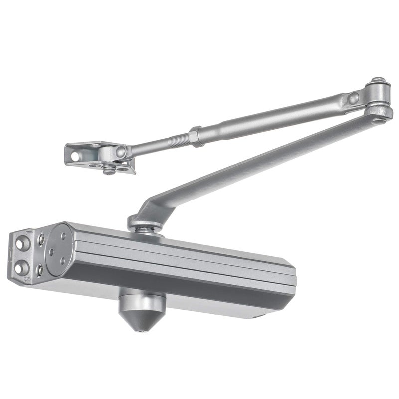 Dynasty Hardware Door Closer, Grade 1 Heavy Duty Commercial Hydraulic Closer, Self-Closing, Adjustable Spring Size 1-4, ADA Compliant, Surface Mount, Sprayed Aluminum, Series 1614 - Image 1